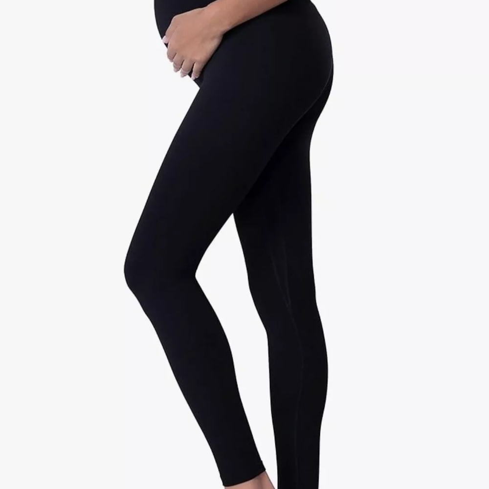 Black Maternity Leggings Poshdivah Women's Maternity  Over The Belly Black